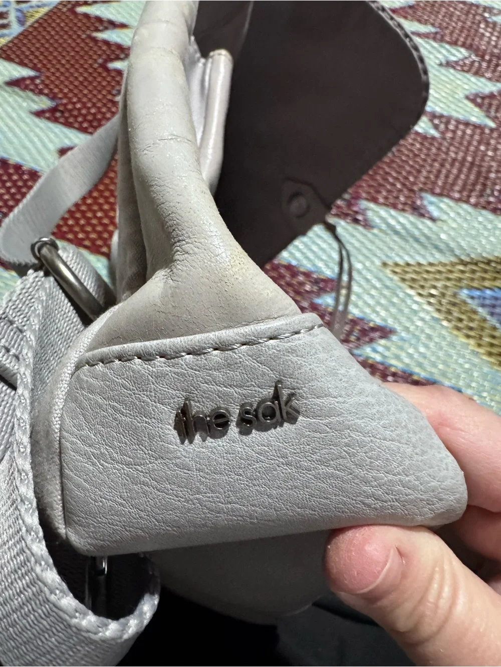 The Sak Ventura leather Backpack light gray